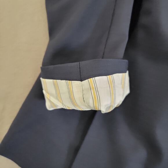 Saks Fifth Avenue Ermenegildo Zegna Navy Blue Blazer Suit Sz 44 100% Wool Italy - Picture 5 of 14